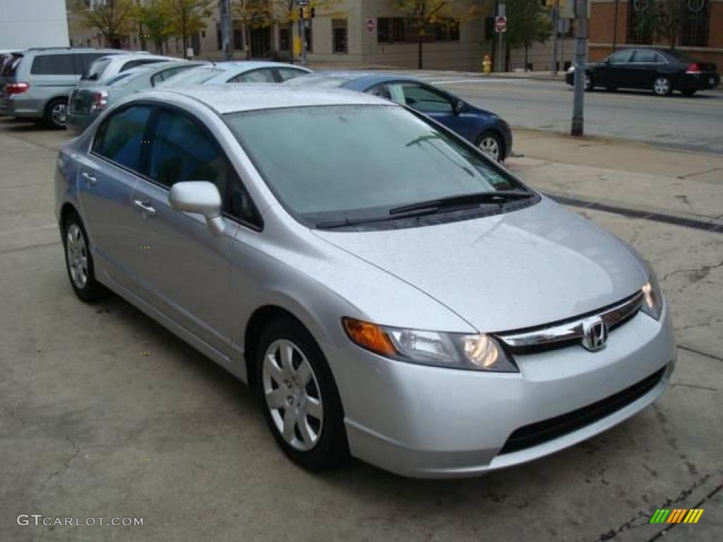 2007 Civic LX Sedan - Alabaster Silver Metallic / Gray photo #6