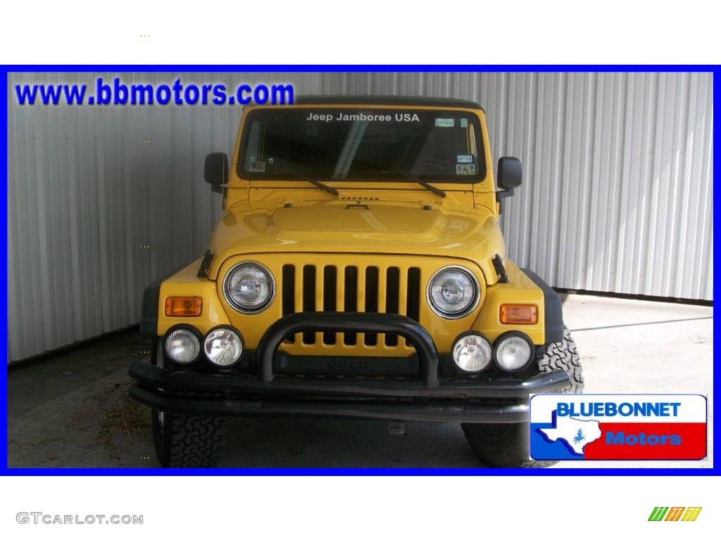 2004 Wrangler Unlimited 4x4 - Solar Yellow / Dark Slate Gray photo #2