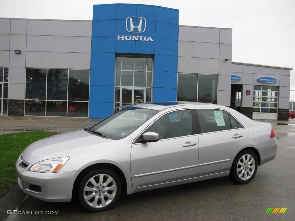 2007 Accord EX-L V6 Sedan - Alabaster Silver Metallic / Gray photo #1