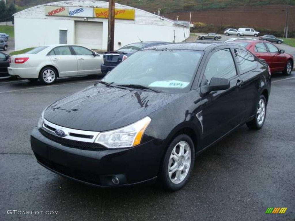 2008 Focus SES Coupe - Black / Charcoal Black photo #7