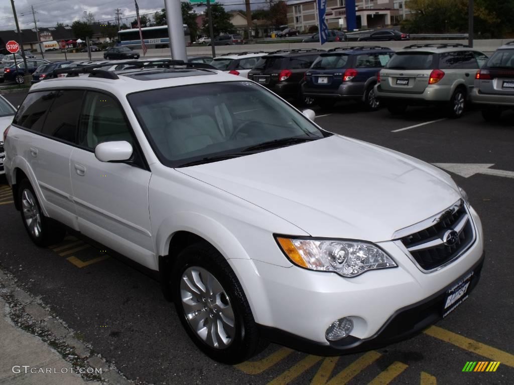 2009 Outback 2.5i Limited Wagon - Satin White Pearl / Warm Ivory photo #6