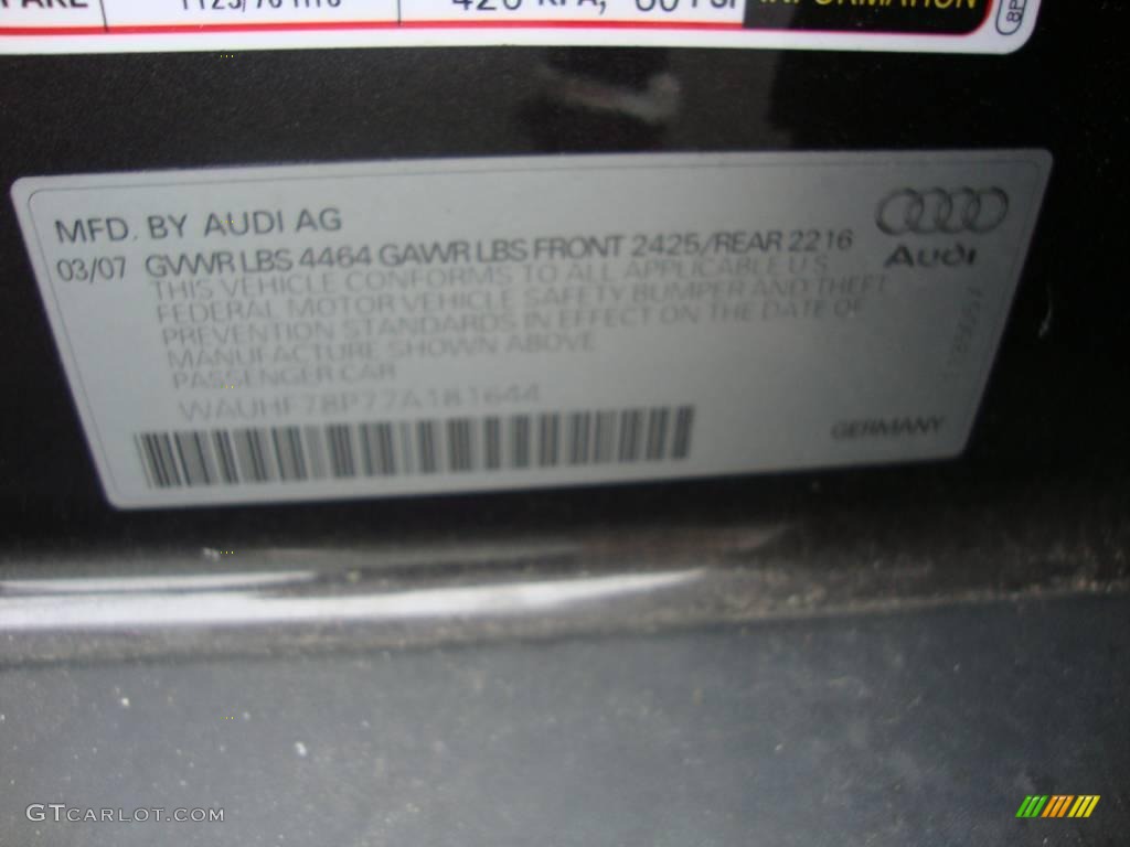 2007 A3 2.0T - Lava Grey Pearl Effect / Beige photo #39