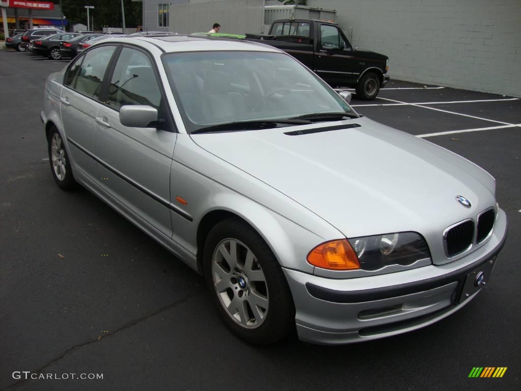 2000 3 Series 323i Sedan - Titanium Silver Metallic / Grey photo #4