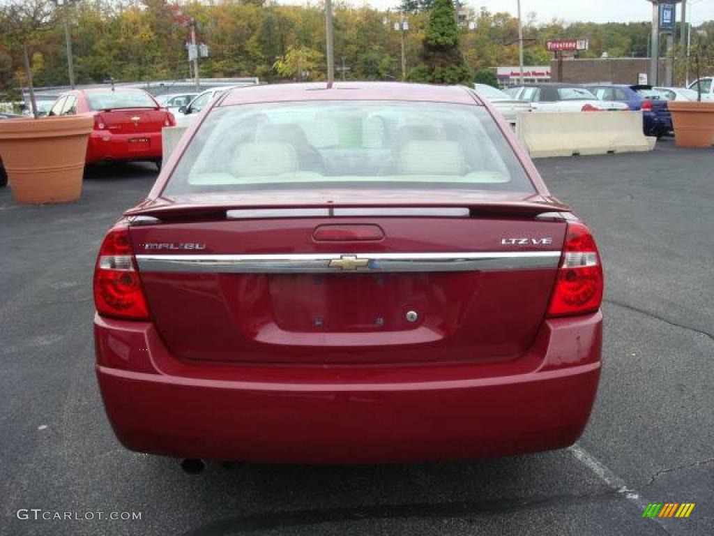 2007 Malibu LTZ Sedan - Sport Red Metallic / Cashmere Beige photo #4