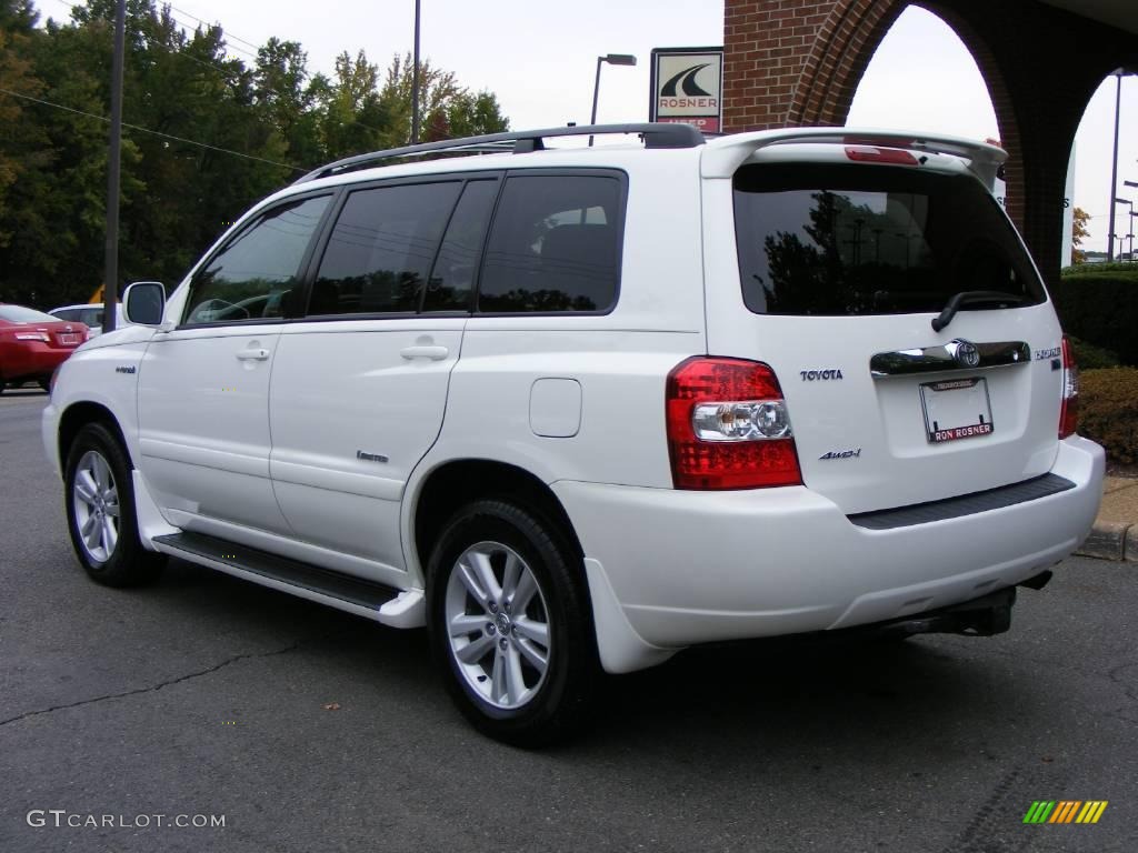 2007 Highlander Hybrid Limited 4WD - Super White / Ivory Beige photo #4