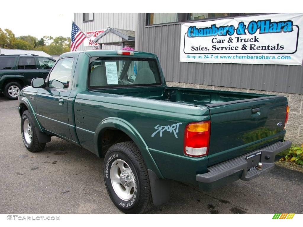 1999 Ranger XLT Regular Cab 4x4 - Amazon Green Metallic / Medium Prairie Tan photo #8