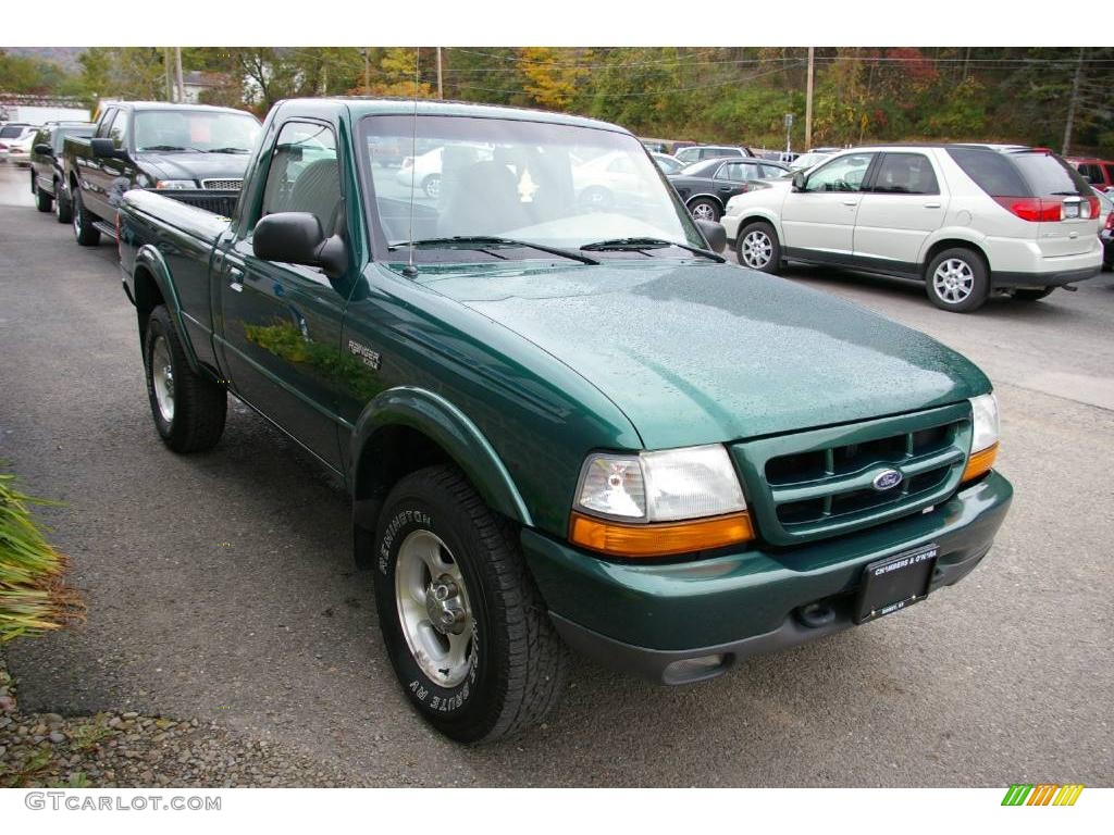 1999 Ranger XLT Regular Cab 4x4 - Amazon Green Metallic / Medium Prairie Tan photo #13