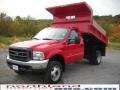 2004 Red Ford F450 Super Duty XL Regular Cab Chassis Dump Truck  photo #2