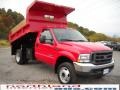 2004 Red Ford F450 Super Duty XL Regular Cab Chassis Dump Truck  photo #4