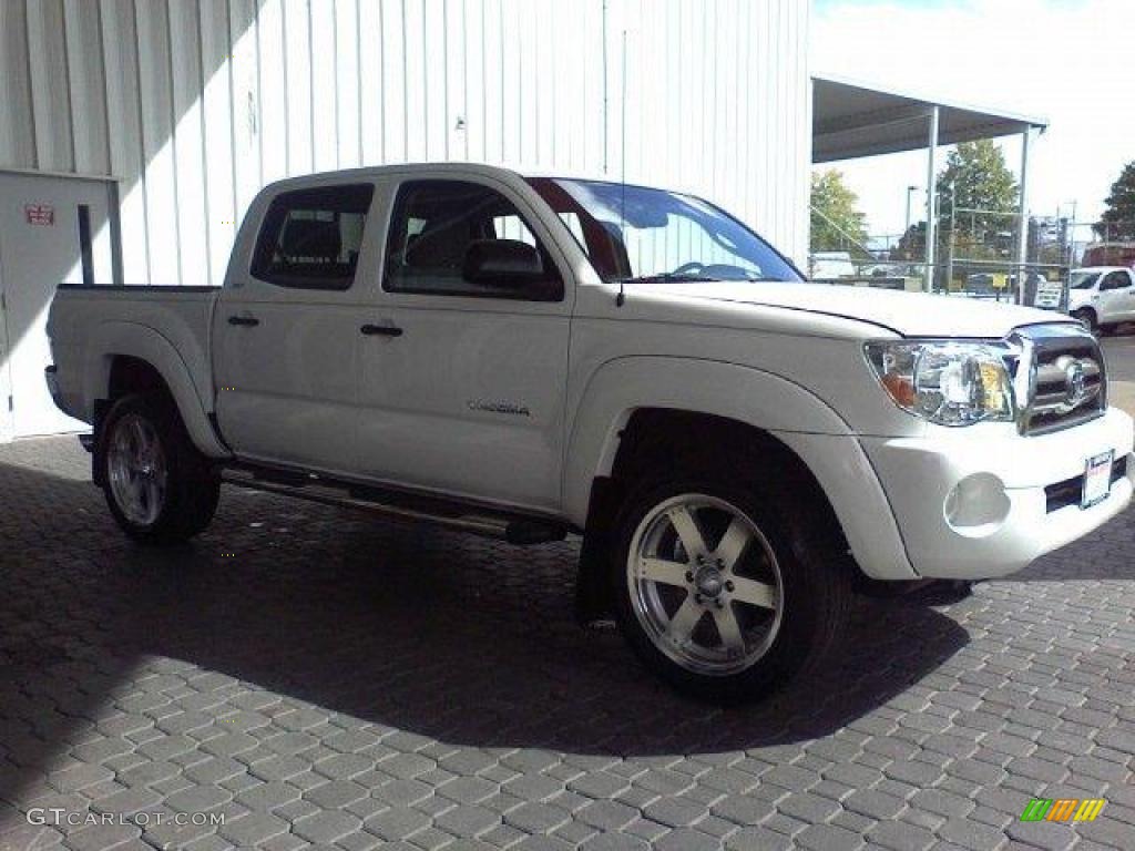 Super White 2009 Toyota Tacoma V6 SR5 PreRunner Double Cab Exterior Photo #19664734