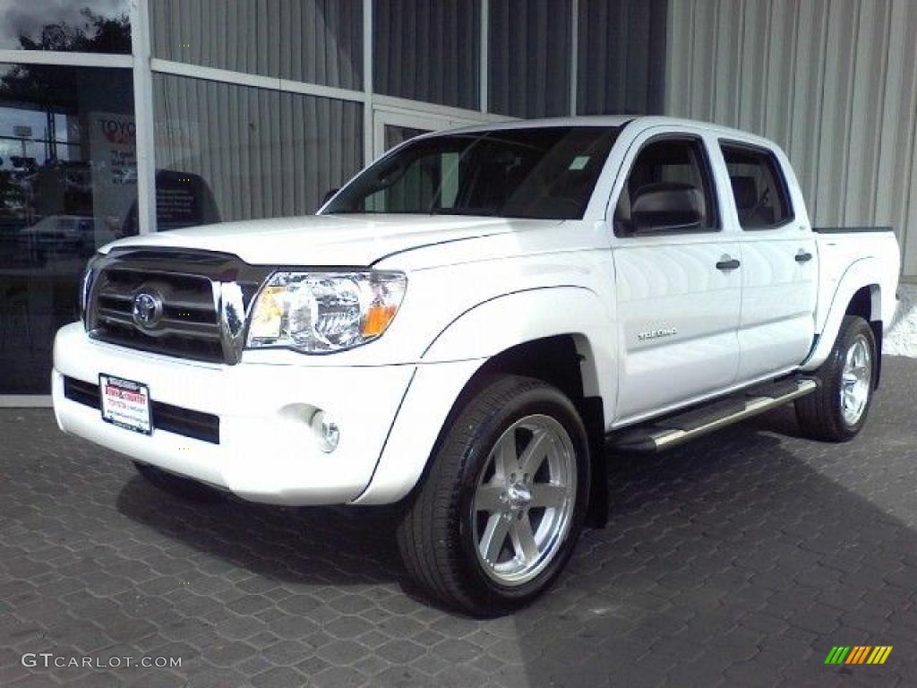 2009 Tacoma V6 SR5 PreRunner Double Cab - Super White / Graphite Gray photo #19