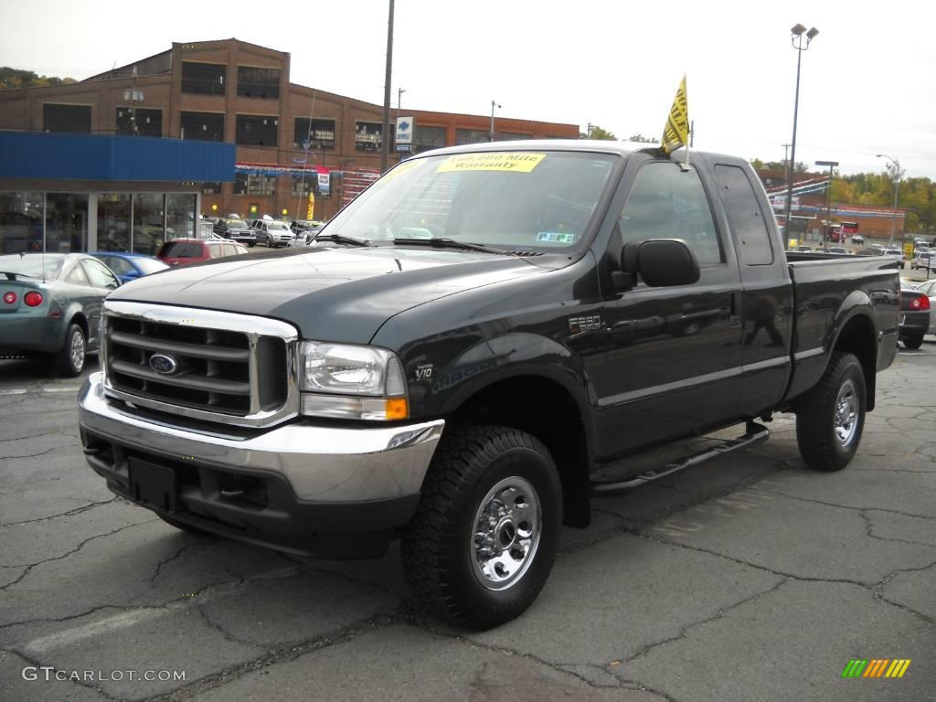 2004 F250 Super Duty XLT SuperCab 4x4 - Dark Green Satin Metallic / Medium Parchment photo #18