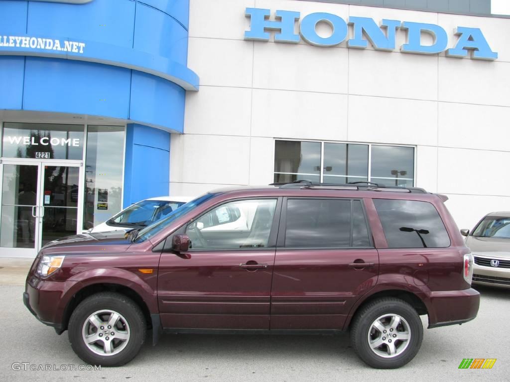 2007 Pilot EX 4WD - Dark Cherry Pearl / Saddle photo #3