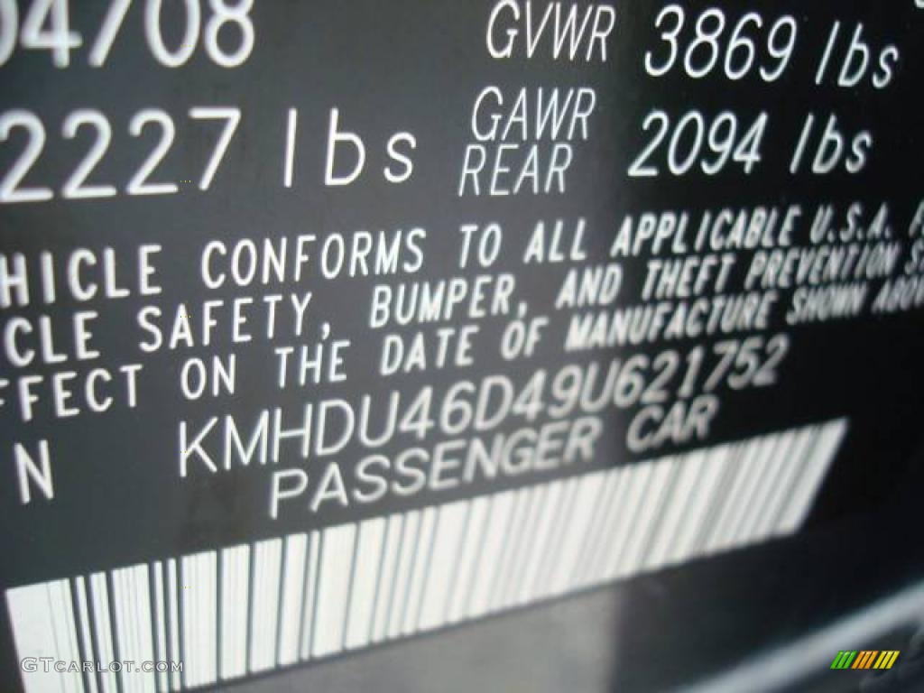 2009 Elantra GLS Sedan - Carbon Gray / Gray photo #14