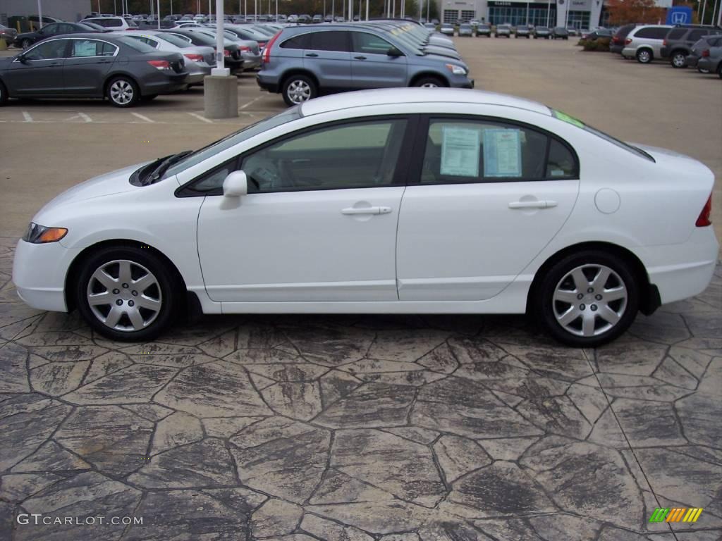 2007 Civic LX Sedan - Taffeta White / Ivory photo #4