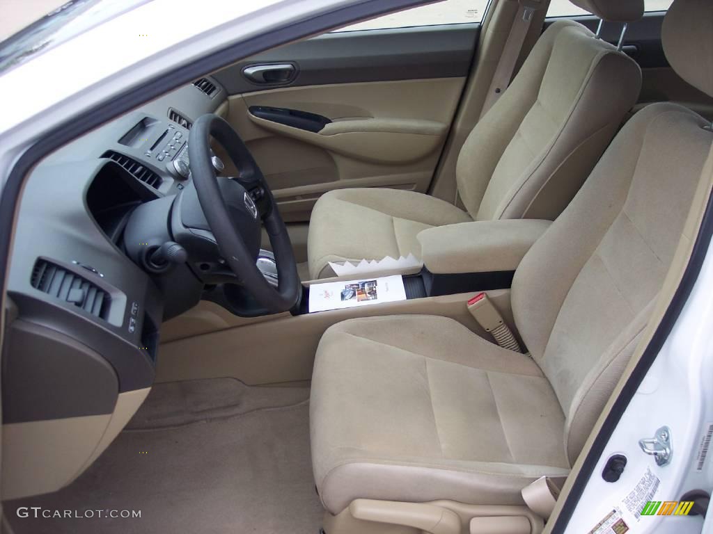 2007 Civic LX Sedan - Taffeta White / Ivory photo #13