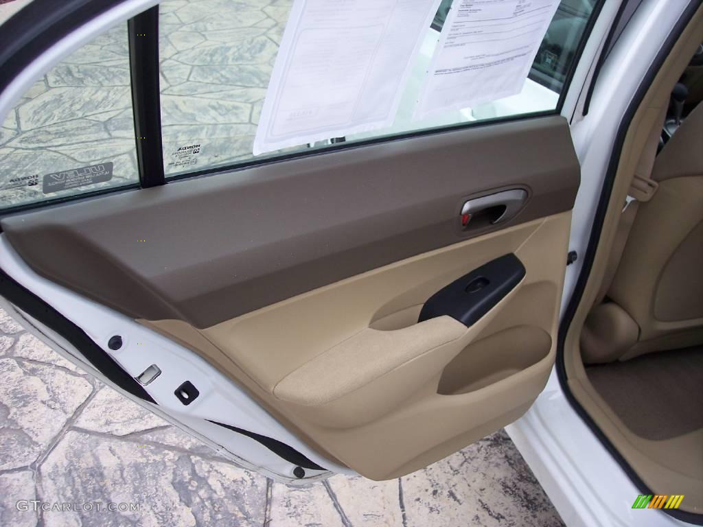 2007 Civic LX Sedan - Taffeta White / Ivory photo #19