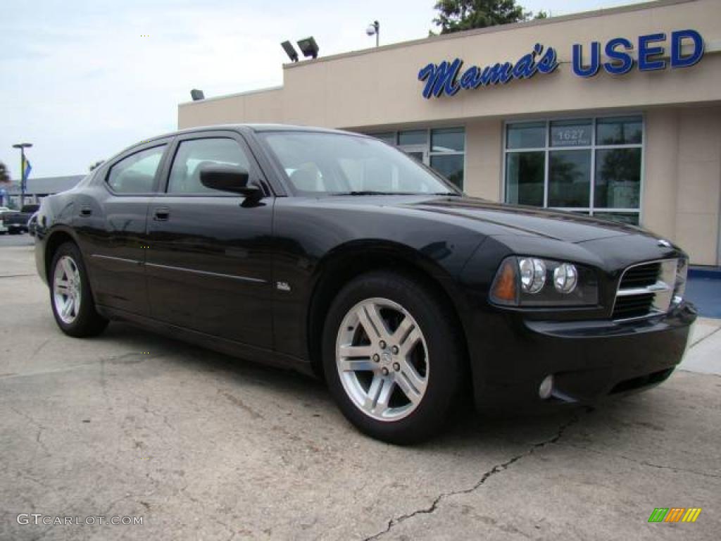 2006 Charger SXT - Brilliant Black Crystal Pearl / Dark Slate Gray/Light Graystone photo #2