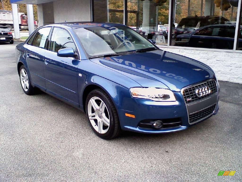 2008 A4 2.0T quattro Sedan - Ocean Blue Pearl Effect / Light Gray photo #2