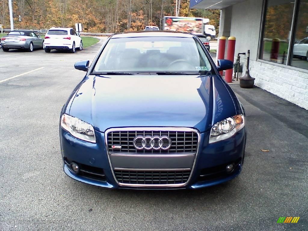 2008 A4 2.0T quattro Sedan - Ocean Blue Pearl Effect / Light Gray photo #3