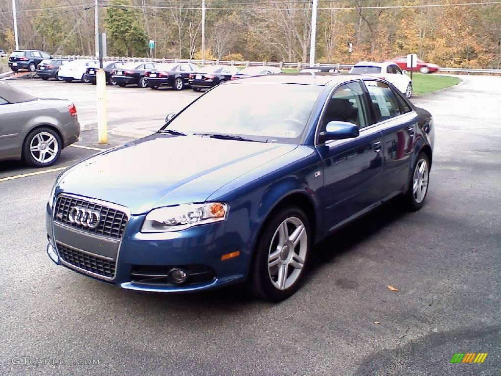 2008 A4 2.0T quattro Sedan - Ocean Blue Pearl Effect / Light Gray photo #4