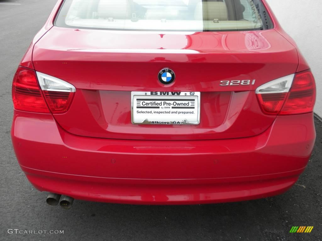 2007 3 Series 328i Sedan - Crimson Red / Beige Dakota Leather photo #4