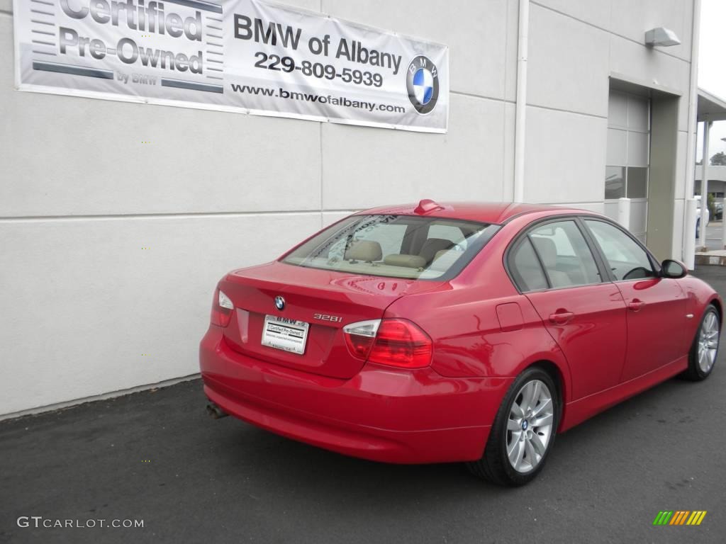 2007 3 Series 328i Sedan - Crimson Red / Beige Dakota Leather photo #21