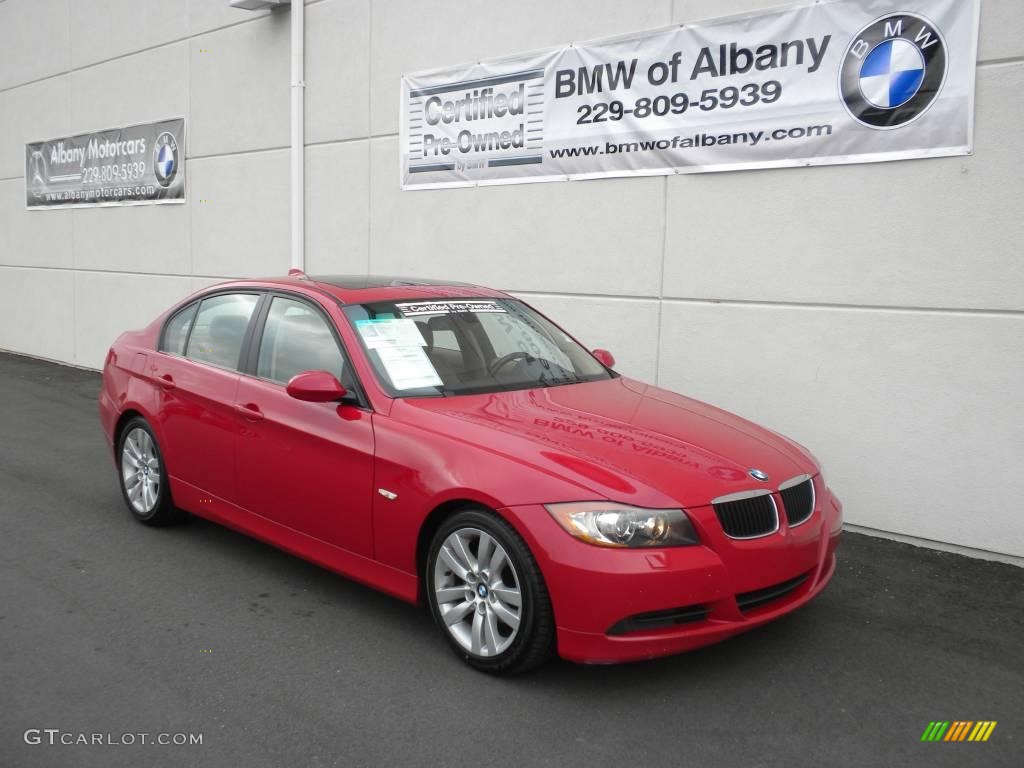 2007 3 Series 328i Sedan - Crimson Red / Beige Dakota Leather photo #23