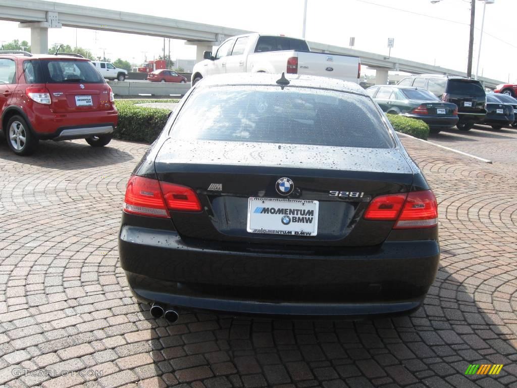 2007 3 Series 328i Coupe - Jet Black / Coral Red/Black photo #6
