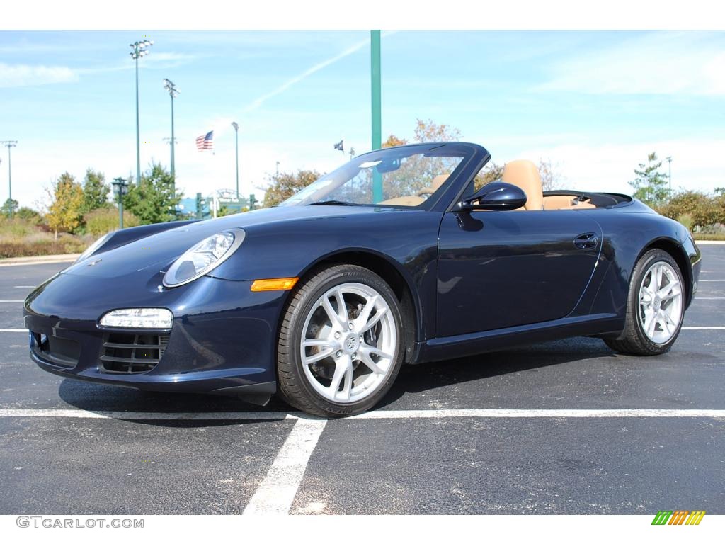 2009 911 Carrera Cabriolet - Midnight Blue Metallic / Sand Beige photo #1