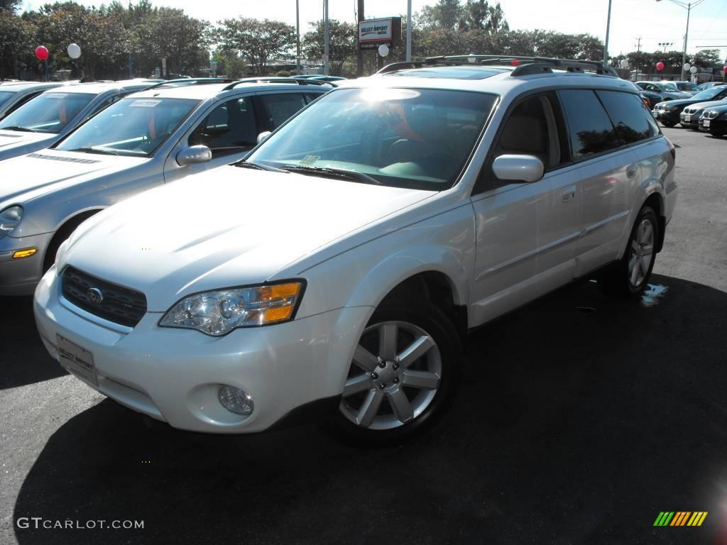 2007 Outback 2.5i Limited Wagon - Satin White Pearl / Taupe Leather photo #1