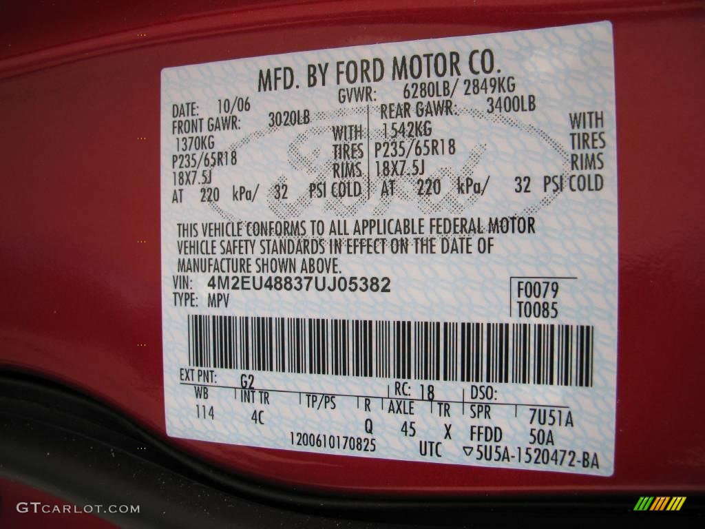 2007 Mountaineer Premier AWD - Vivid Red / Camel photo #14