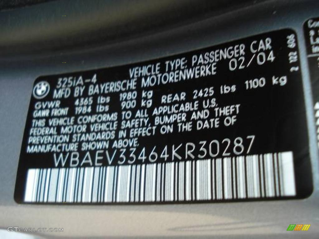 2004 3 Series 325i Sedan - Silver Grey Metallic / Black photo #16