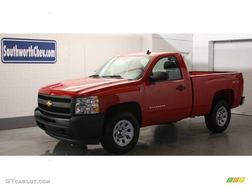 2009 Silverado 1500 Regular Cab 4x4 - Victory Red / Dark Titanium photo #1