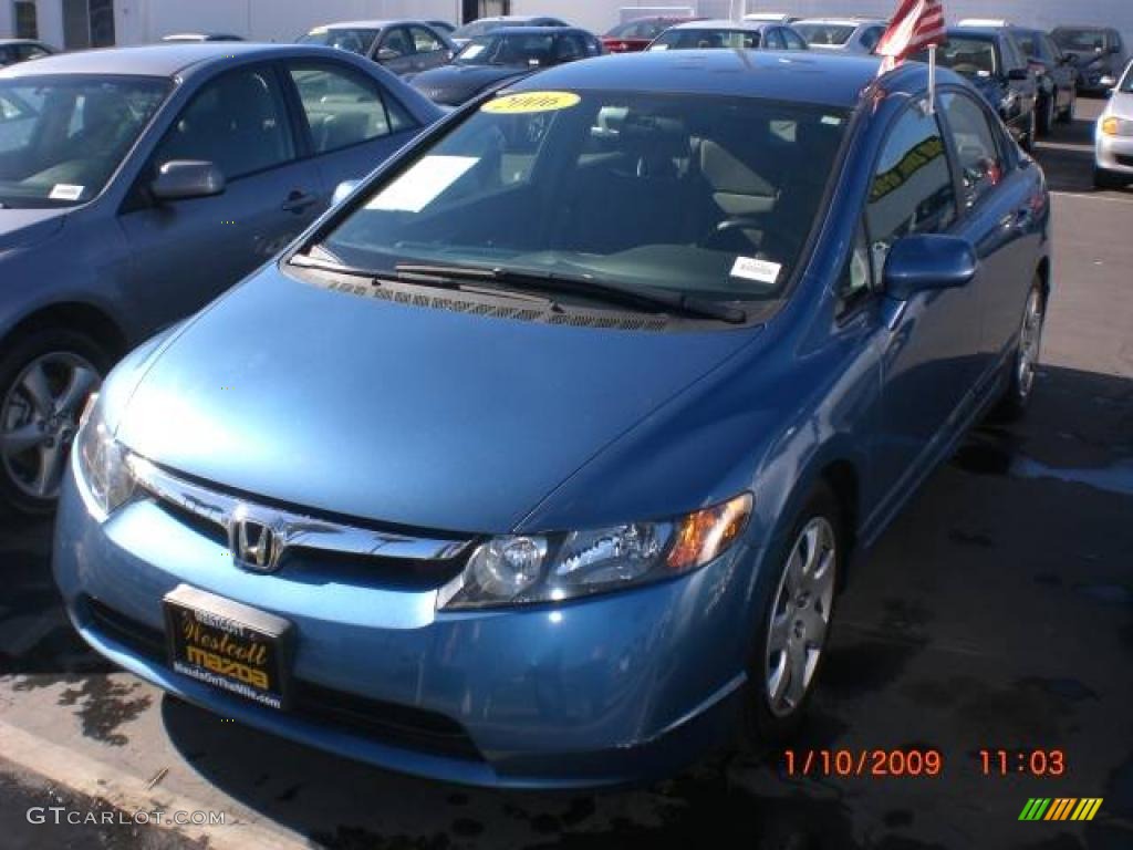 2006 Civic LX Sedan - Atomic Blue Metallic / Gray photo #2