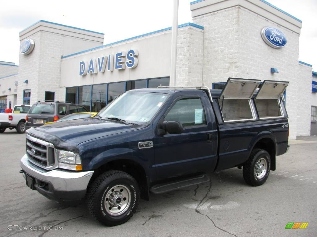 2004 F250 Super Duty XLT Regular Cab 4x4 - True Blue Metallic / Medium Flint photo #5