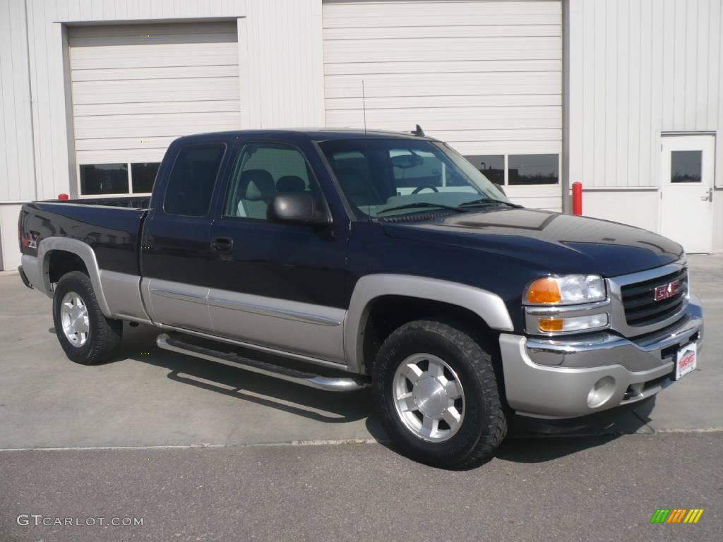 2006 Sierra 1500 Z71 Extended Cab 4x4 - Deep Blue Metallic / Pewter photo #1