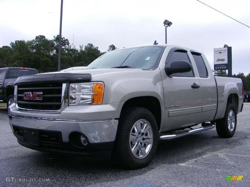 2008 Sierra 1500 SLE Extended Cab - Silver Birch Metallic / Ebony photo #4