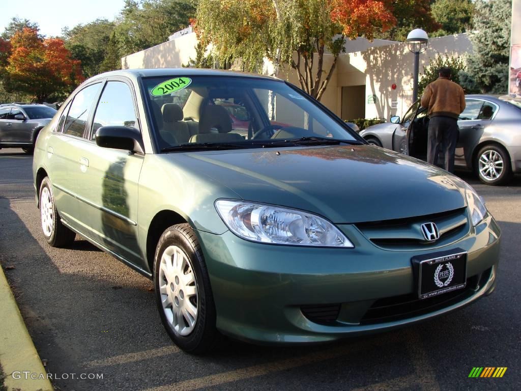 2004 Civic LX Sedan - Galapagos Green / Ivory Beige photo #3