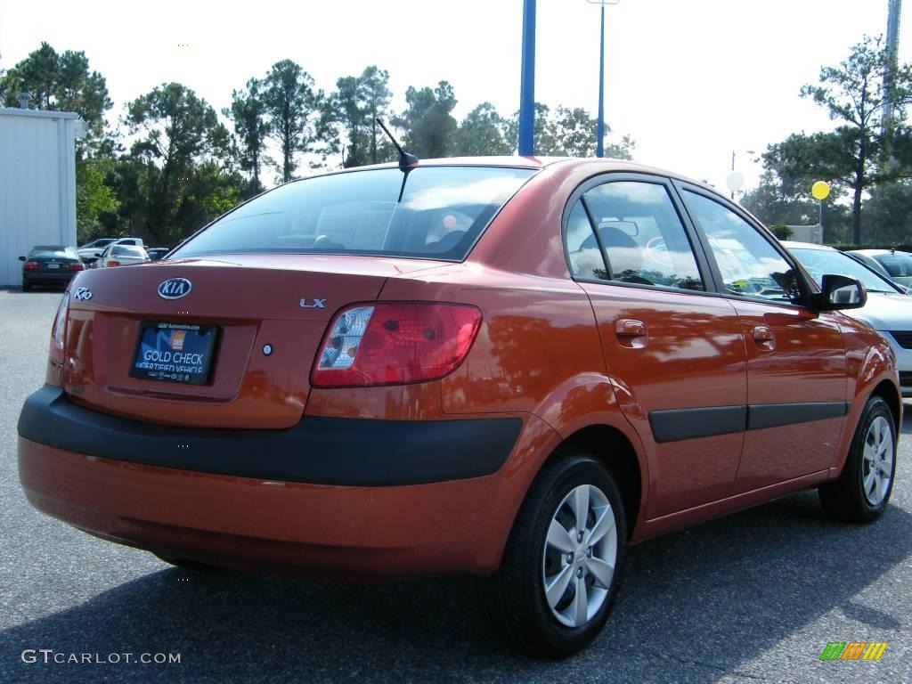2008 Rio LX Sedan - Sunset Orange / Gray photo #5