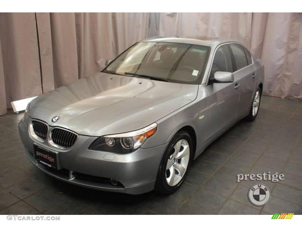 2007 5 Series 530i Sedan - Silver Grey Metallic / Black photo #1