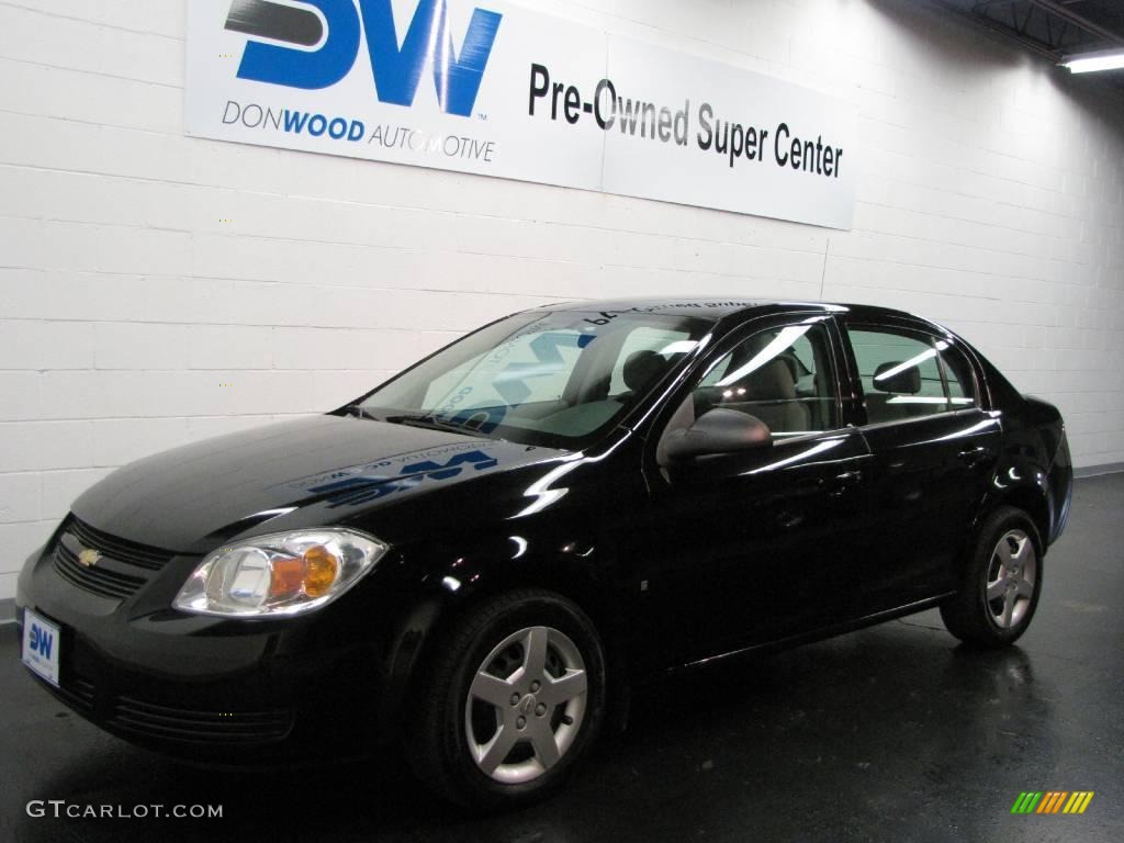 2007 Cobalt LS Sedan - Black / Gray photo #2