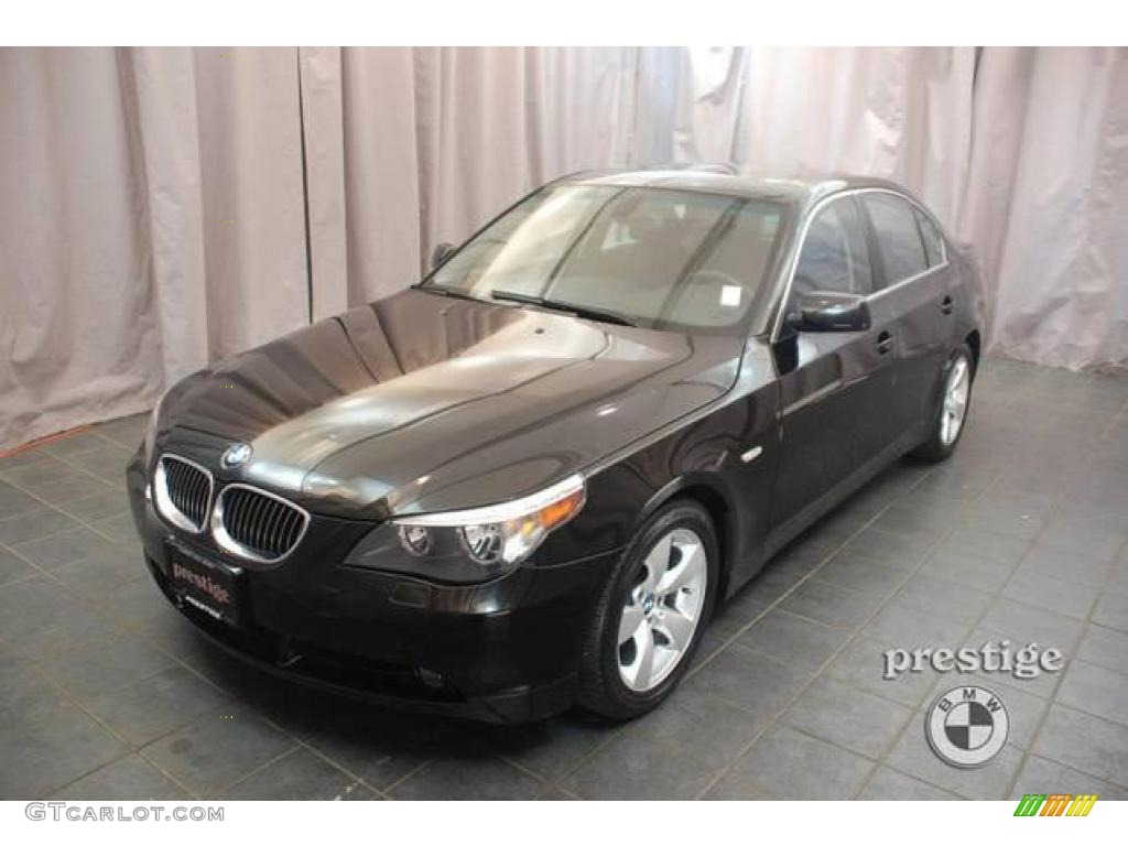 2007 5 Series 525i Sedan - Jet Black / Black photo #1