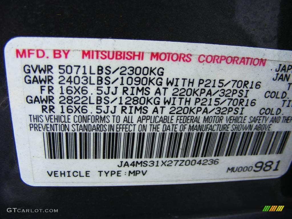 2007 Outlander ES - Graphite Gray Pearl / Black photo #23