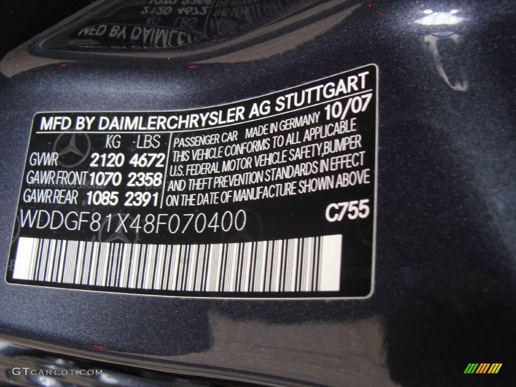2008 C Color Code 755 for Steel Grey Metallic Photo #19745527