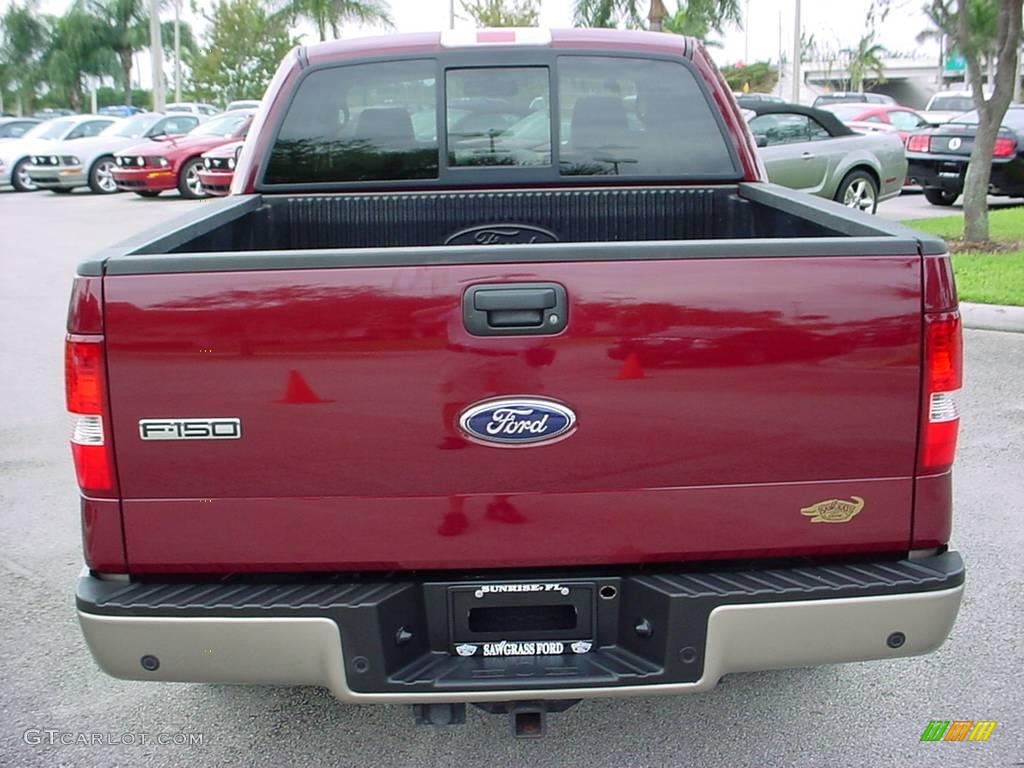 2006 F150 Lariat SuperCrew - Dark Toreador Red Metallic / Tan photo #4