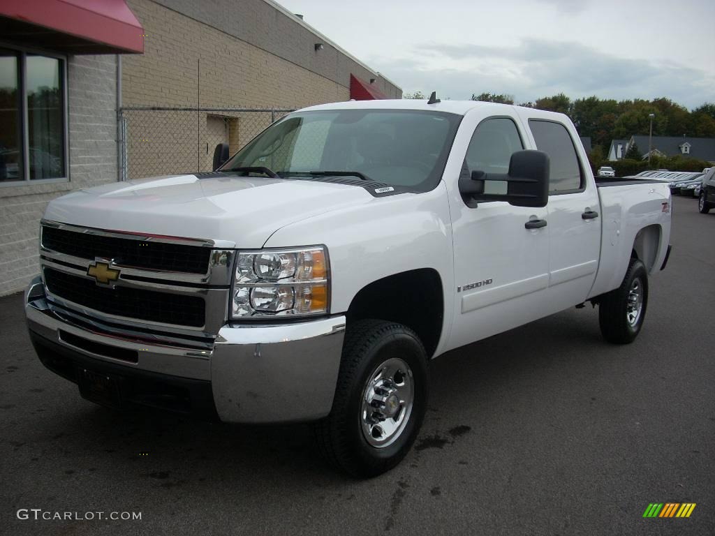 2008 Silverado 2500HD LT Crew Cab 4x4 - Summit White / Ebony Black photo #1