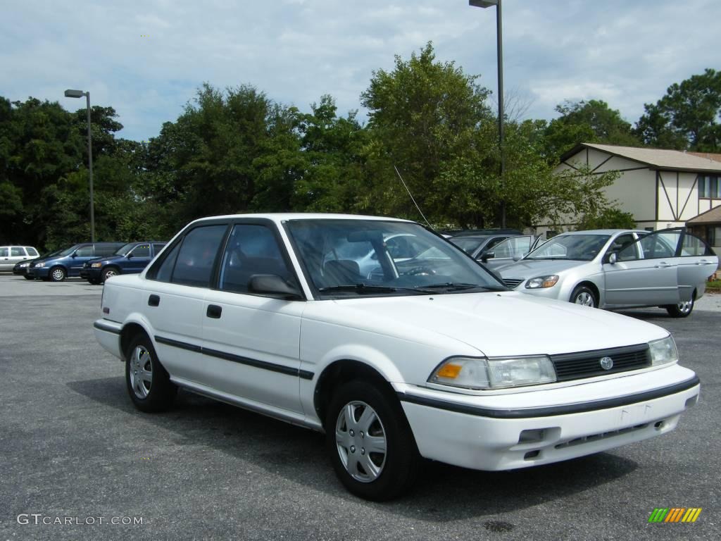 1992 Corolla DX Sedan - Super White / Blue photo #7