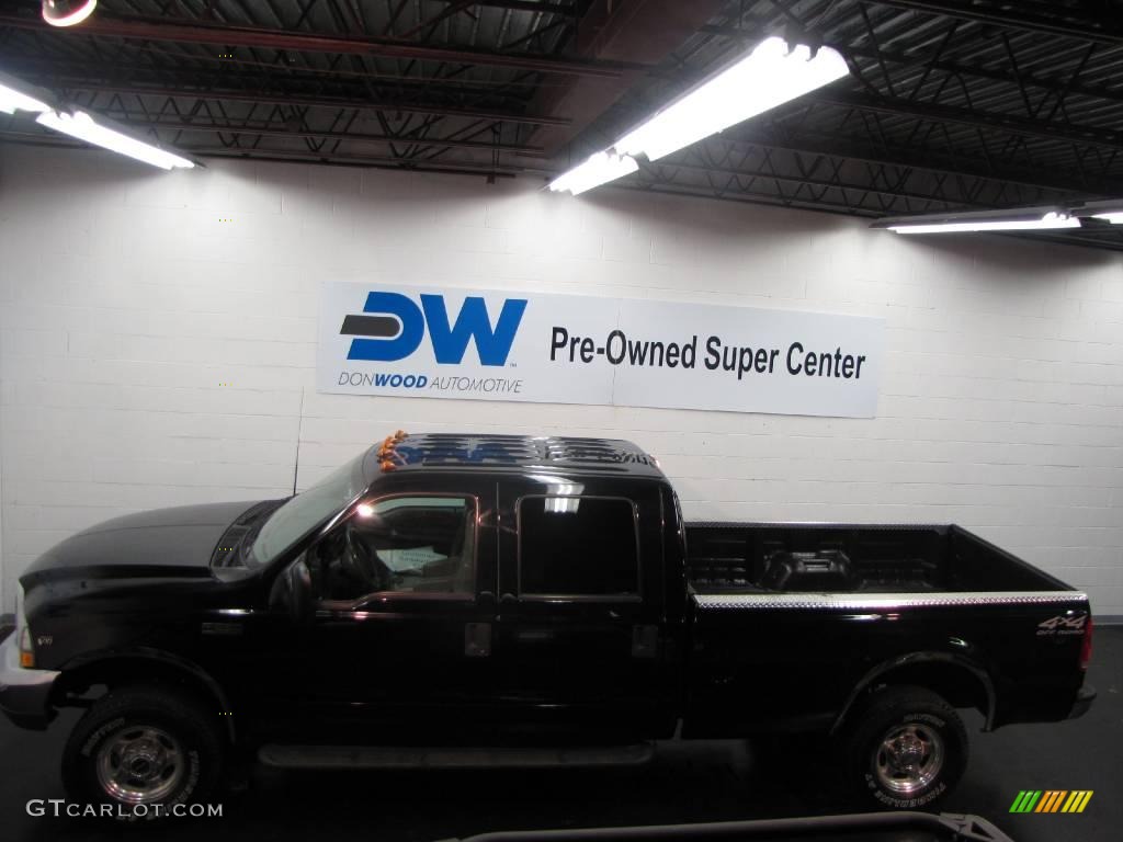 2002 F250 Super Duty Lariat Crew Cab 4x4 - Black / Medium Flint photo #5