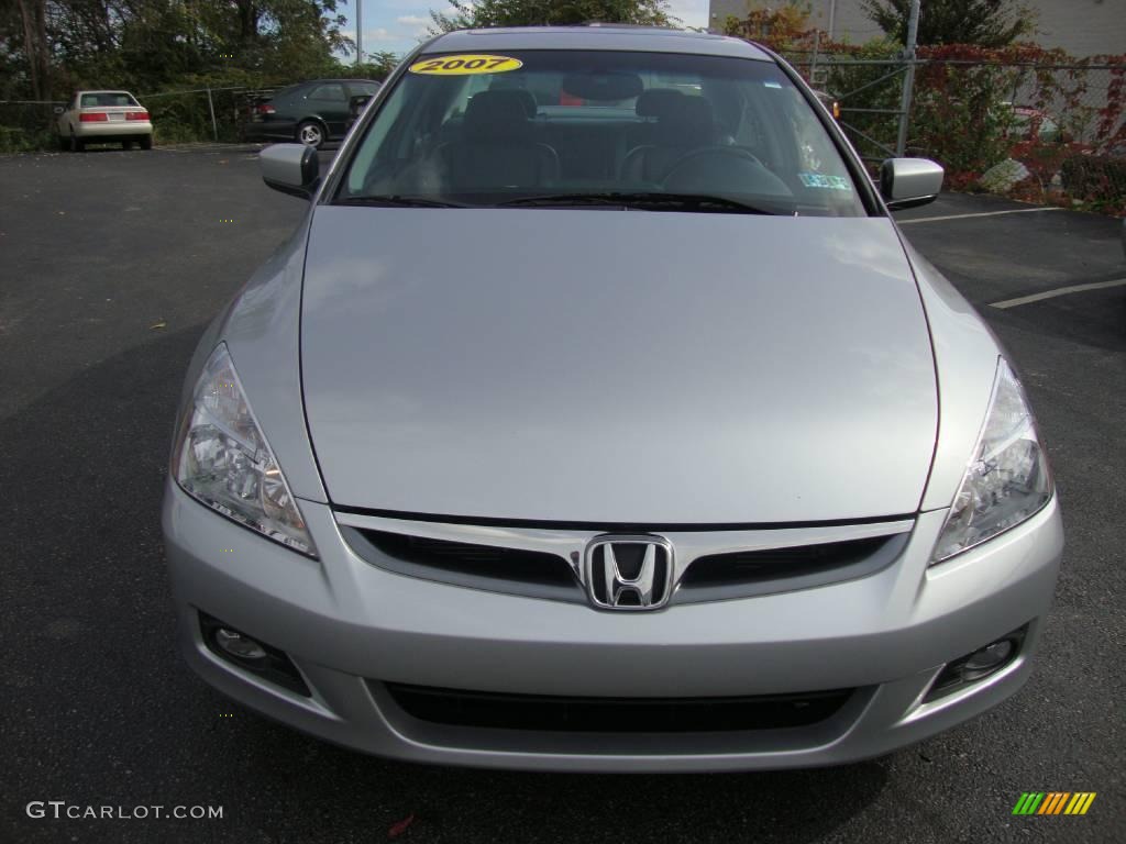 2007 Accord EX-L V6 Sedan - Alabaster Silver Metallic / Gray photo #3